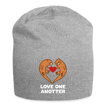 Süße Otter mit einem Herz Love One Anotter - Jersey-Beanie - Grau meliert - Vorne
