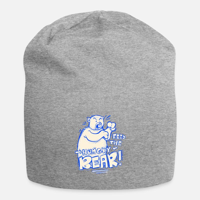 Feed The Hungry Bear! - Bonnet en jersey - gris chiné