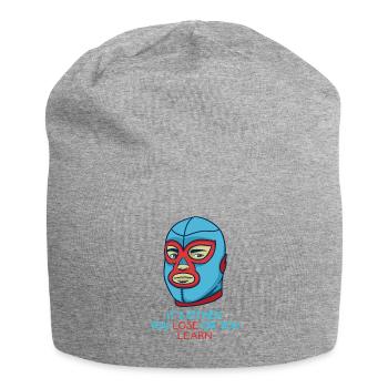 Either you lose or you learn - Jersey Beanie - heather grey - Front