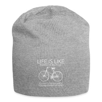 Bicycle - philosophical saying Gift - Jersey Beanie - heather grey - Front