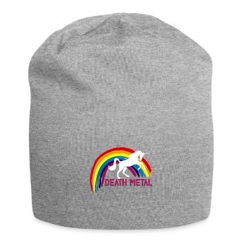 Death Metal Unicorn - funny rainbow gift - Jersey Beanie - heather grey - Front