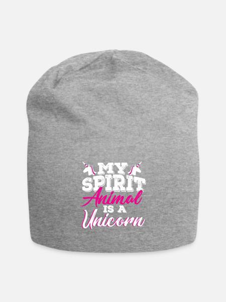 Einhorn - Jersey-Beanie - Grau meliert