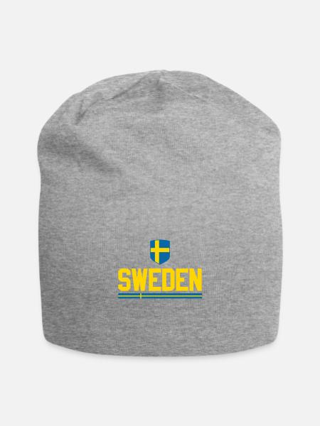 Schweden Fußball Fan Weltmeisterschaft Flagge - Jersey-Beanie - Grau meliert