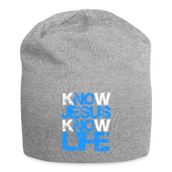 Know Jesus Know Life - Jersey Beanie - heather grey - Front