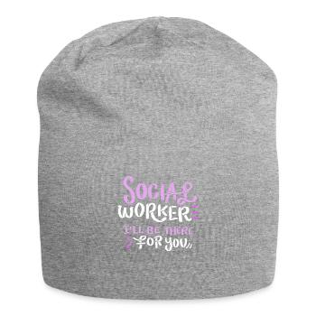 Travailleur social, travailleur social, cadeau social - Bonnet en jersey - gris chiné - Devant