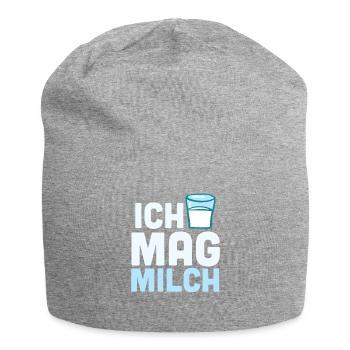 J'aime le lait - le verre de lait - Bonnet en jersey - gris chiné - Devant