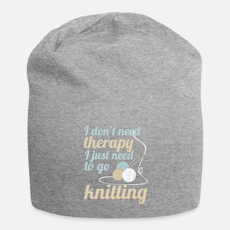 I dont need therapy i just need to go knitting - Jersey-Beanie - Grau meliert