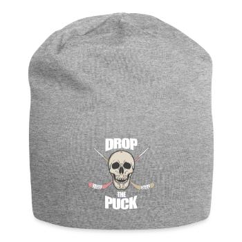 Hockey Skull - Puck - Skull - Sport - Jersey Beanie - heather grey - Front