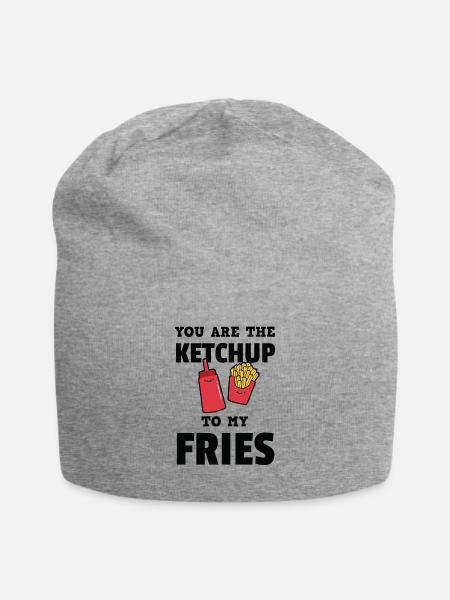 Lustig, du bist der Ketchup zu meinem Fries T-Shirt - Jersey-Beanie - Grau meliert