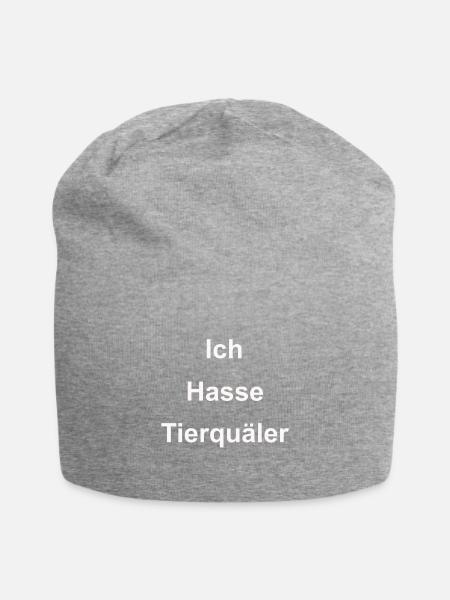 Ich hasse Tierquaeler - Jersey-Beanie - Grau meliert