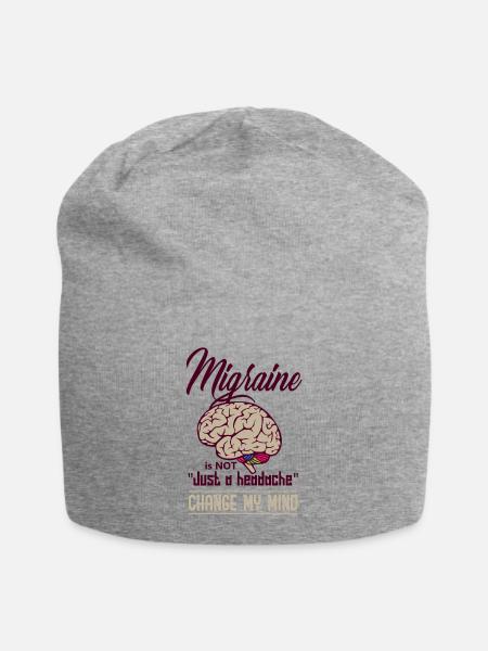 Headache migraine illness gift brain - Jersey Beanie - heather grey