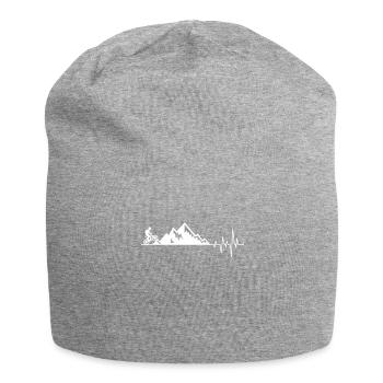 Mountain Bike Repeat Biker Downhiller Heartbeat - Jersey Beanie - heather grey - Front