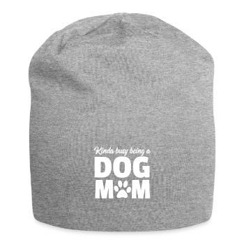 Chien maman - Conception d'amoureux des chiens - Bonnet en jersey - gris chiné - Devant
