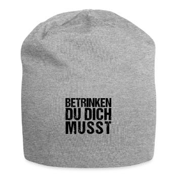 Betrinken Du Dich Musst Polterabend Geschenk Bier - Jersey-Beanie - Grau meliert - Vorne