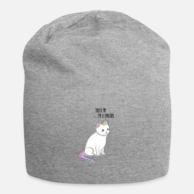 caticorn - Einhorn Katze - Jersey-Beanie - Grau meliert