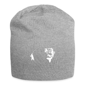 Angeln - Fischen - Angler - Fischer - Fischerei - Jersey-Beanie - Grau meliert - Vorne