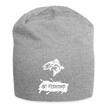 Angeln - Fischen - Angler - Fischer - Fischerei - Jersey-Beanie - Grau meliert - Vorne