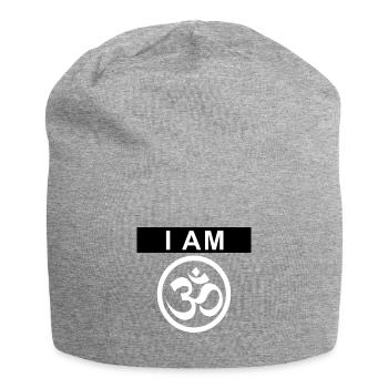 i am om - ich bin spirituell - Jersey-Beanie - Grau meliert - Vorne