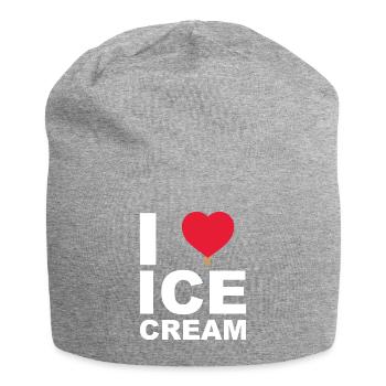 I Love Ice Cream - Jersey-Beanie - Grau meliert - Vorne