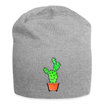 Watercolor Cactus - Jersey-Beanie - Grau meliert - Vorne