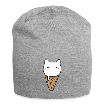 Cute Cat Ice-Cream - Jersey-Beanie - Grau meliert - Vorne
