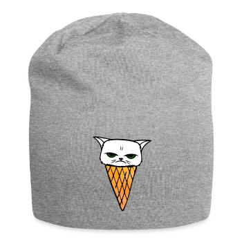 Cat Icecream - Jersey-Beanie - Grau meliert - Vorne