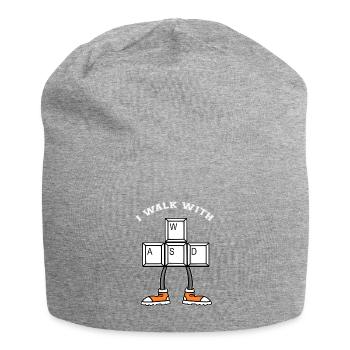 Je marche avec WASD - Marcher - Courir - Bonnet en jersey - gris chiné - Devant