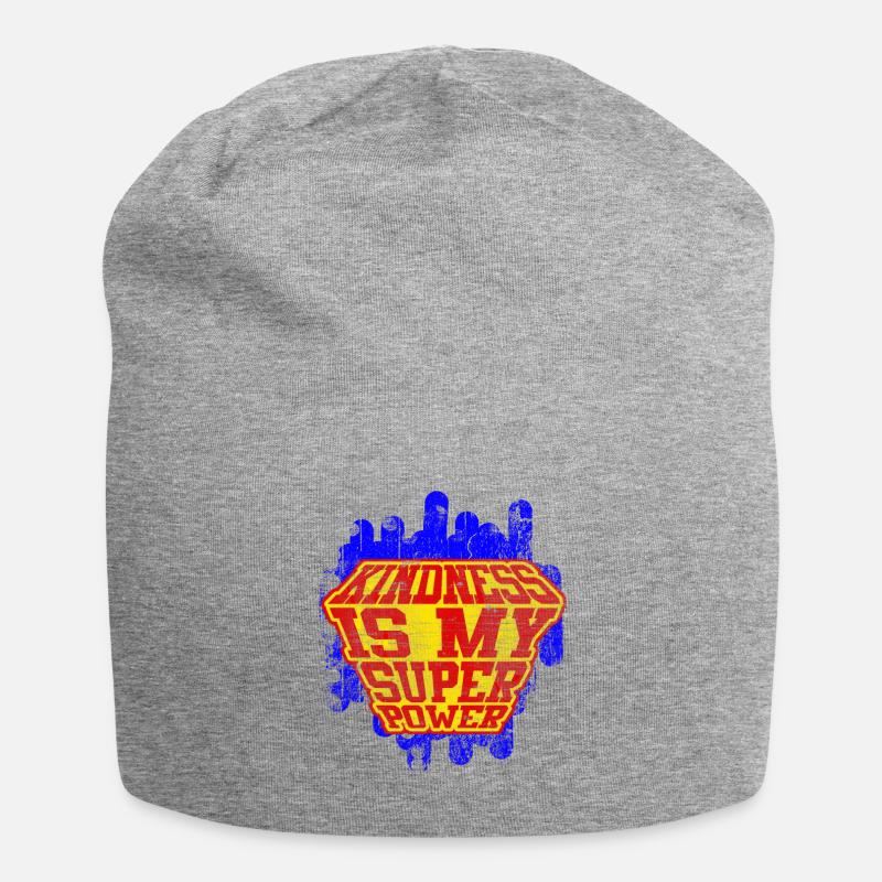 Kindness Is My Superpower Spread Peace - Jersey Beanie - heather grey
