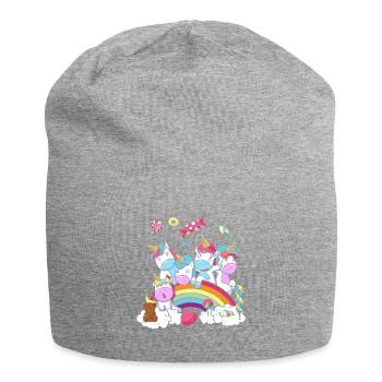 Cadeau d'anniversaire Licorne Fête Fille - Bonnet en jersey - gris chiné - Devant
