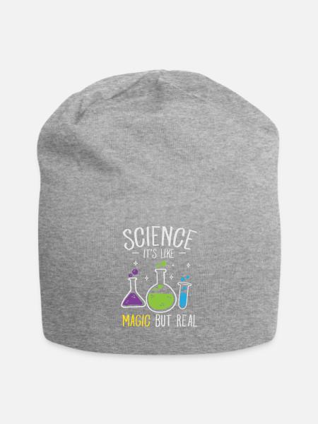 Science Its Like Magic But Real Nerd Geek Geschenk - Jersey-Beanie - Grau meliert