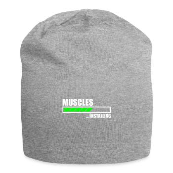 Installing Muscles Funny Gym - Jersey-Beanie - Grau meliert - Vorne