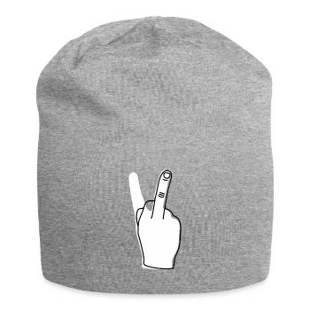 Donner le doigt - Provocateur sarcastique - Bonnet en jersey - gris chiné - Devant
