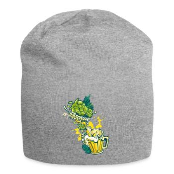Hopfen Malz Craft Bier Krug Alkohol Hobbybrauer - Jersey-Beanie - Grau meliert - Vorne
