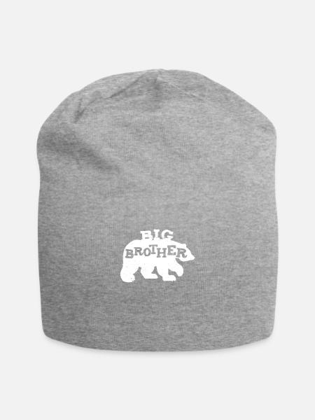 Grosser Bruder Bär Big Brother Geschenk - Jersey-Beanie - Grau meliert