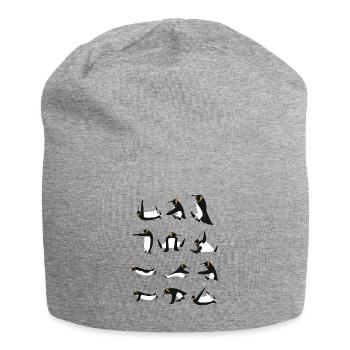 Penguins doing Yoga - Bonnet en jersey - gris chiné - Devant