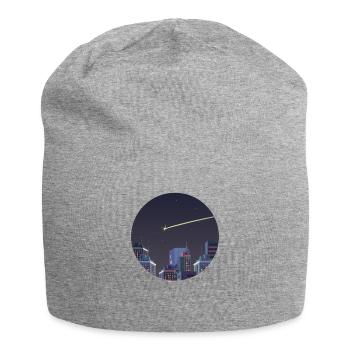 Shooting Star Gift Silhouette Skyline Sky - Jersey Beanie - heather grey - Front