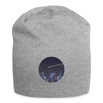 Komet Sternschnuppe Nachthimmel Sternenhimmel - Jersey-Beanie - Grau meliert - Vorne