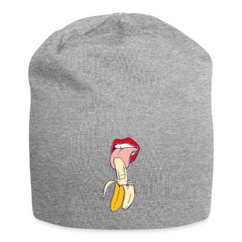 Banana Gift macht beim Essen niemals Augenkontakt - Jersey-Beanie - Grau meliert - Vorne