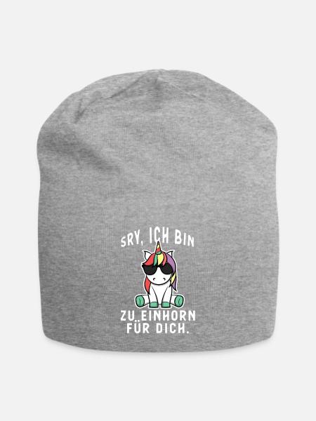 Einhorn ich bin zu Einhorn für dich Geschenk - Jersey-Beanie - Grau meliert