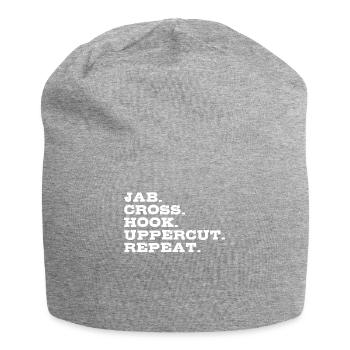 Jab Cross Hook Uppercut Martial Arts Boxing Gift - Jersey Beanie - heather grey - Front