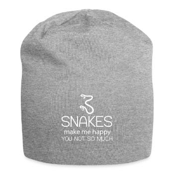 Snakes - Snake - Happy - Jersey Beanie - heather grey - Front