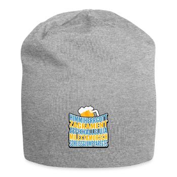Wiesn Tracht Volksfest saufen Maß Bier - Jersey-Beanie - Grau meliert - Vorne
