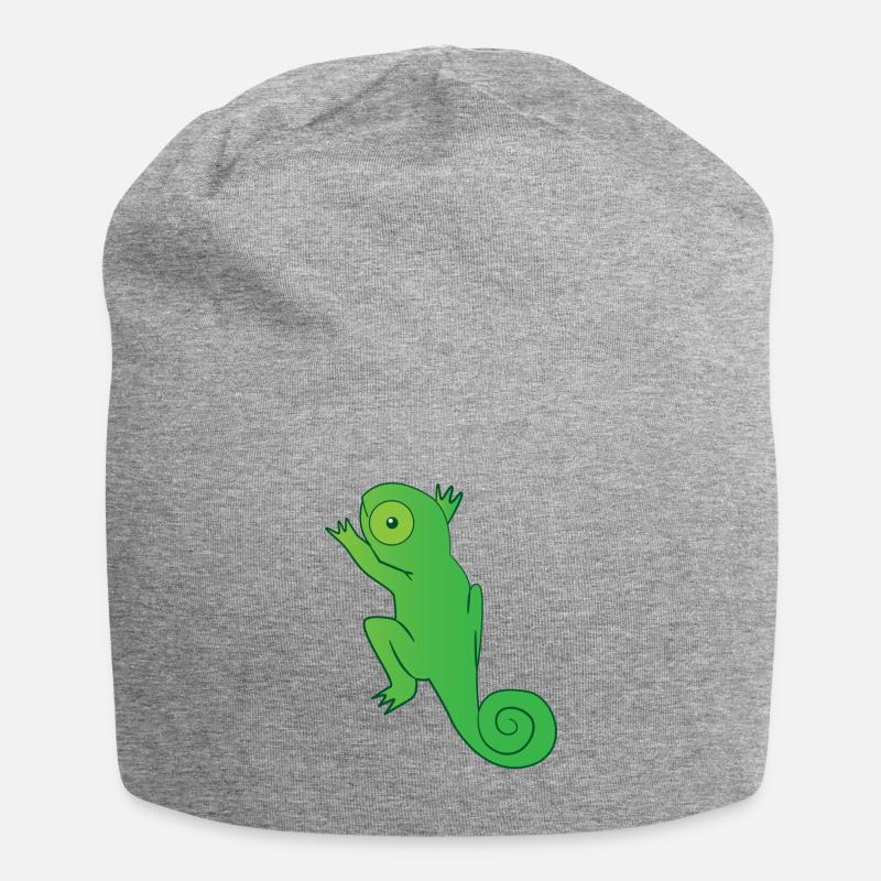 Reptil - Chamäleon - Chamäleons - Geschenk - Jersey-Beanie - Grau meliert