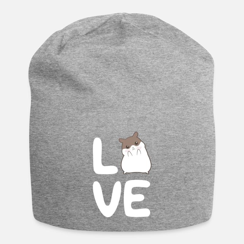 Hamster - hamster titulaire - amour de hamster - amour - Bonnet en jersey - gris chiné