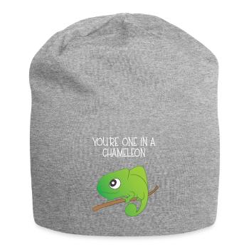 Reptil - Chamäleon - Chamäleons - Geschenk - Jersey-Beanie - Grau meliert - Vorne