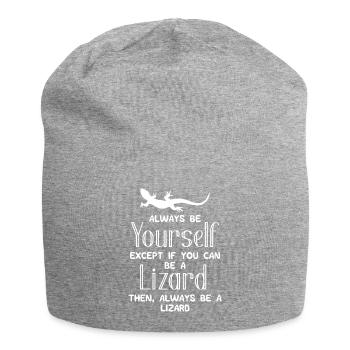 Echse - Echsen - Echsenbesitzer - Lol - Geschenk - Jersey-Beanie - Grau meliert - Vorne