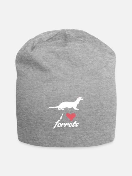 Frettchenfreund - Frettchen - Ich liebe Frettchen - Jersey-Beanie - Grau meliert