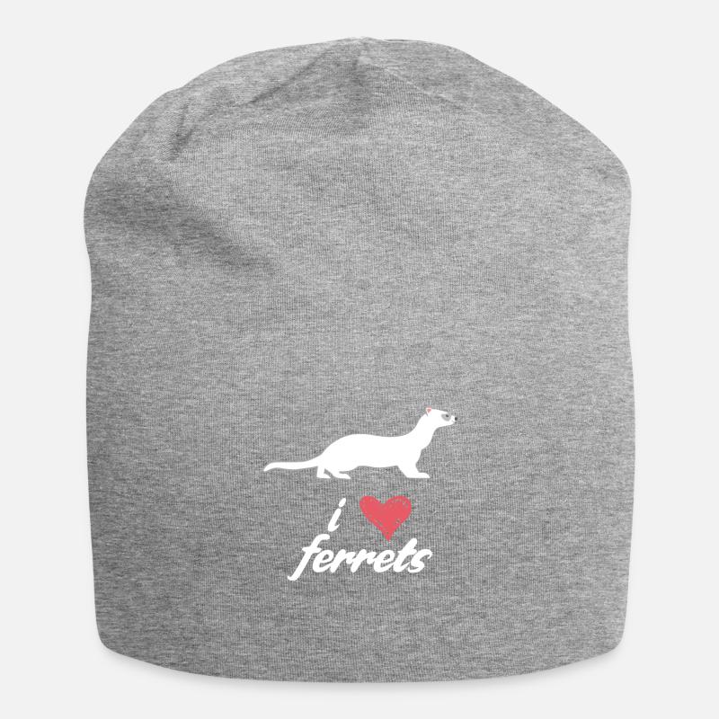 Frettchenfreund - Frettchen - Ich liebe Frettchen - Jersey-Beanie - Grau meliert