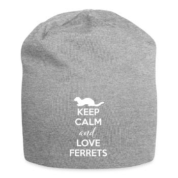 Ferret Friend - Furet - Gardez le calme - Bonnet en jersey - gris chiné - Devant