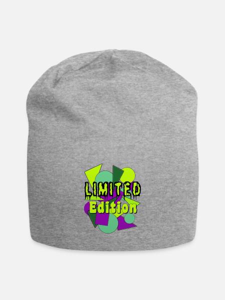 Limited Edition - Jersey-Beanie - Grau meliert